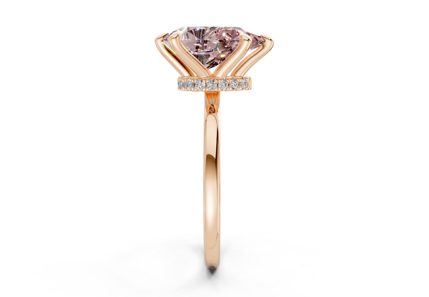 Seraphina Pink Diamond Solitaire Pear Cut 1.8mm Engagement Ring