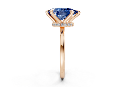 Seraphina Sapphire Gemstone Solitaire Pear Cut 1.8mm Engagement Ring