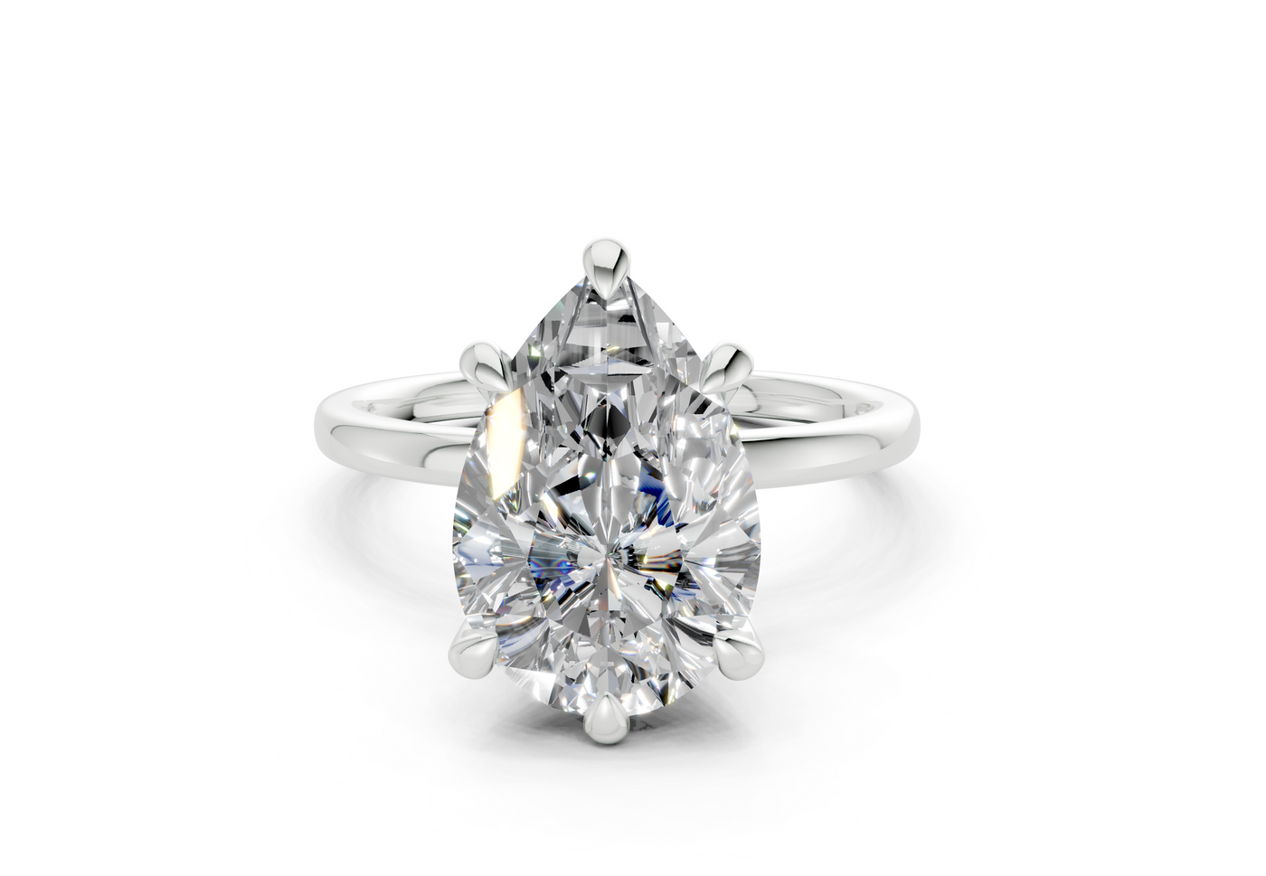 Seraphina Diamond Solitaire Pear Cut 1.8mm Engagement Ring