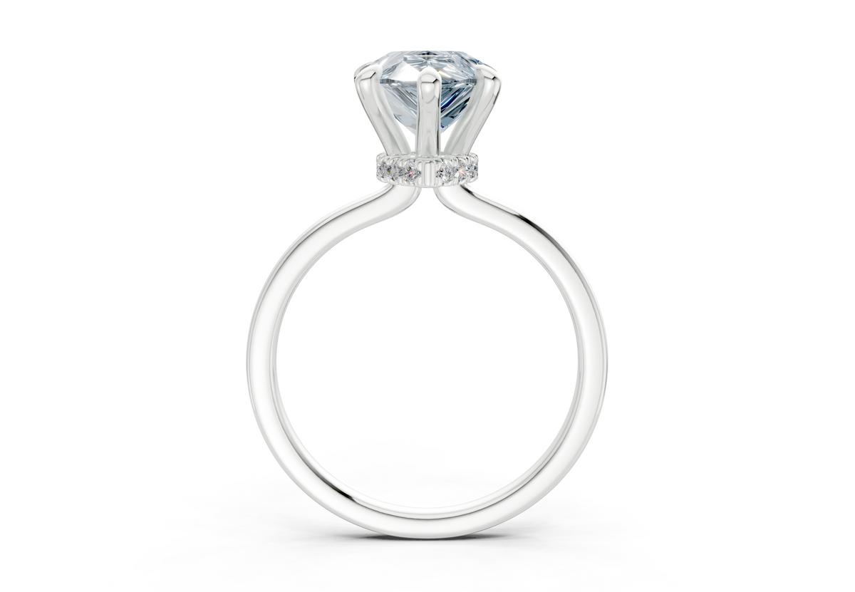 Seraphina Blue Diamond Solitaire Pear Cut 1.8mm Engagement Ring