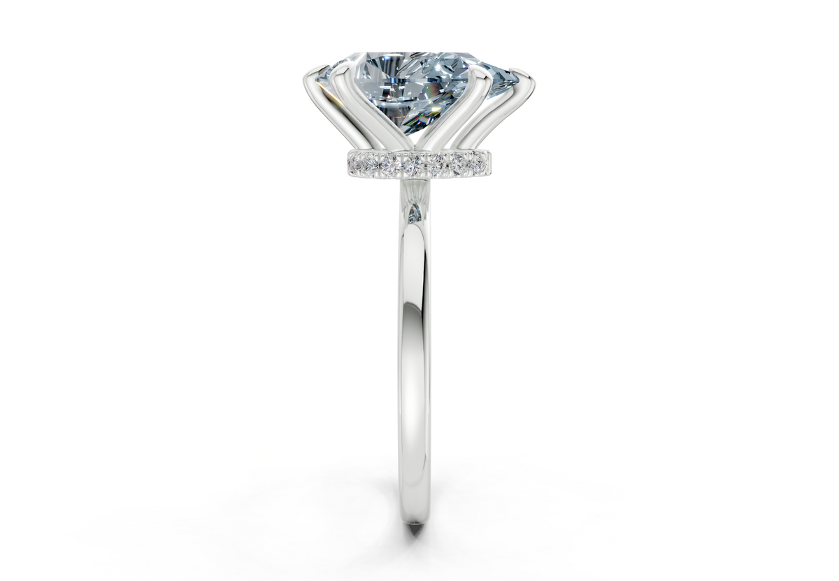 Seraphina Blue Diamond Solitaire Pear Cut 1.8mm Engagement Ring