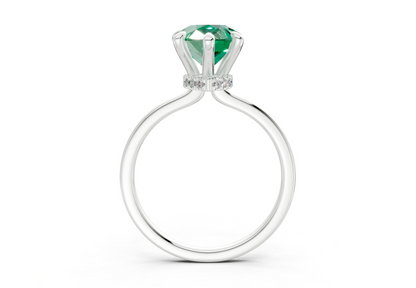 Seraphina Emerald Gemstone Solitaire Pear Cut 1.8mm Engagement Ring