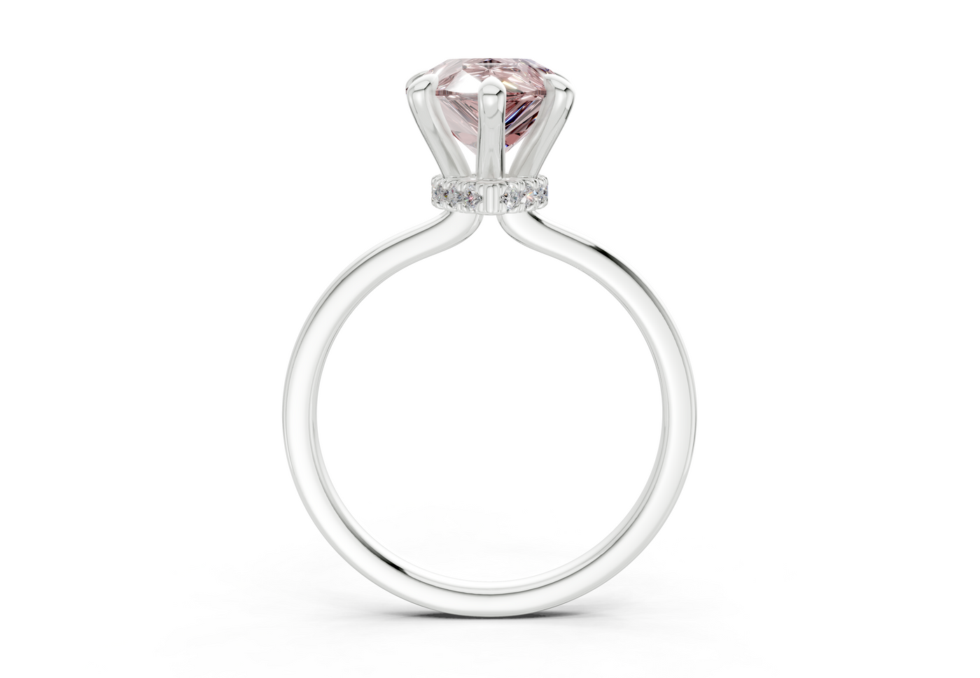 Seraphina Pink Diamond Solitaire Pear Cut 1.8mm Engagement Ring