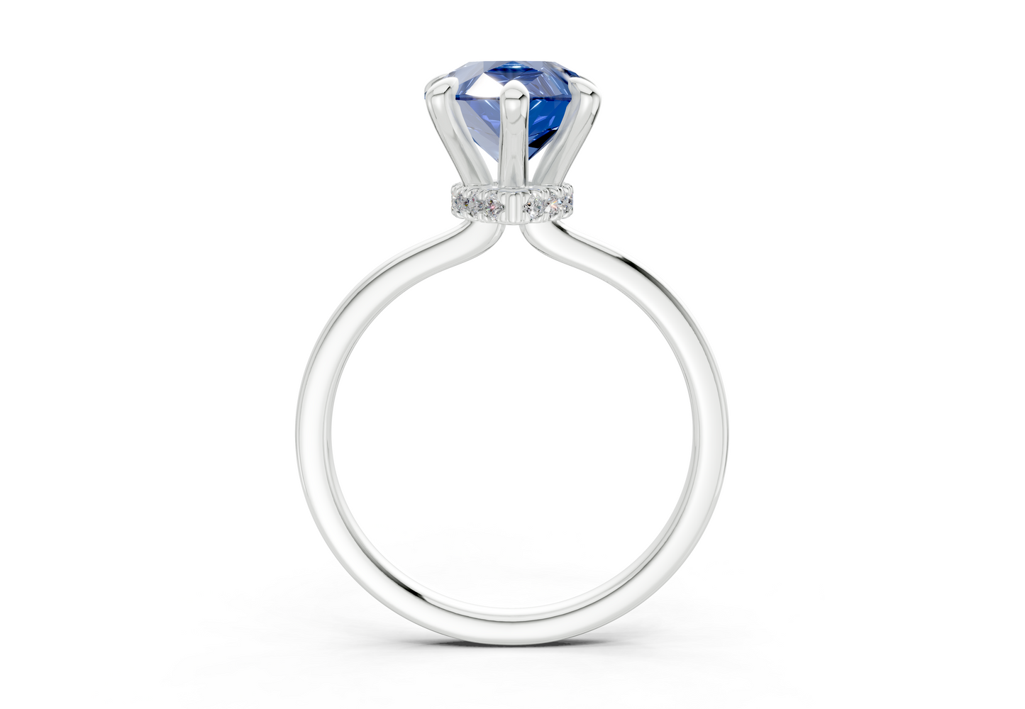 Seraphina Sapphire Gemstone Solitaire Pear Cut 1.8mm Engagement Ring