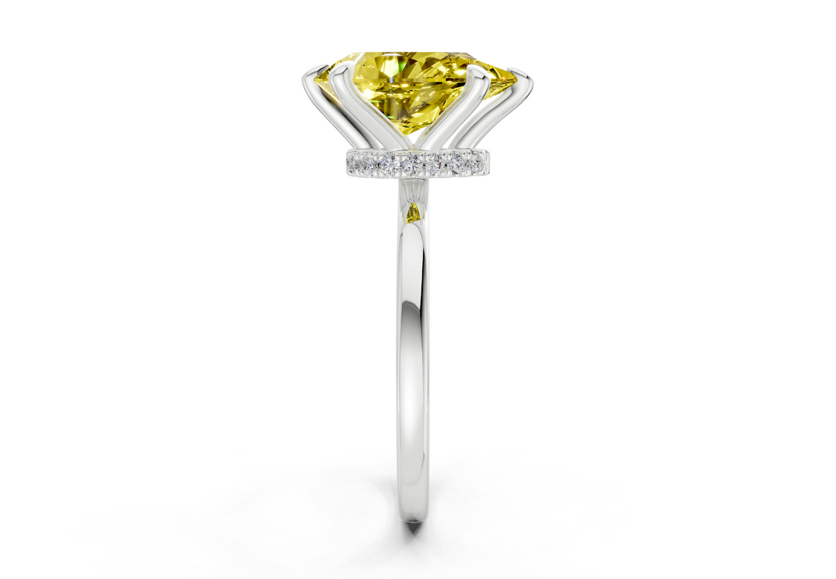 Seraphina Yellow Diamond Solitaire Pear Cut 1.8mm Engagement Ring