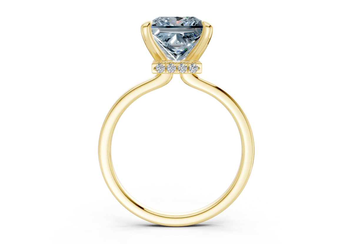 Seraphina Blue Diamond Solitaire Princess Cut 1.8mm Engagement Ring