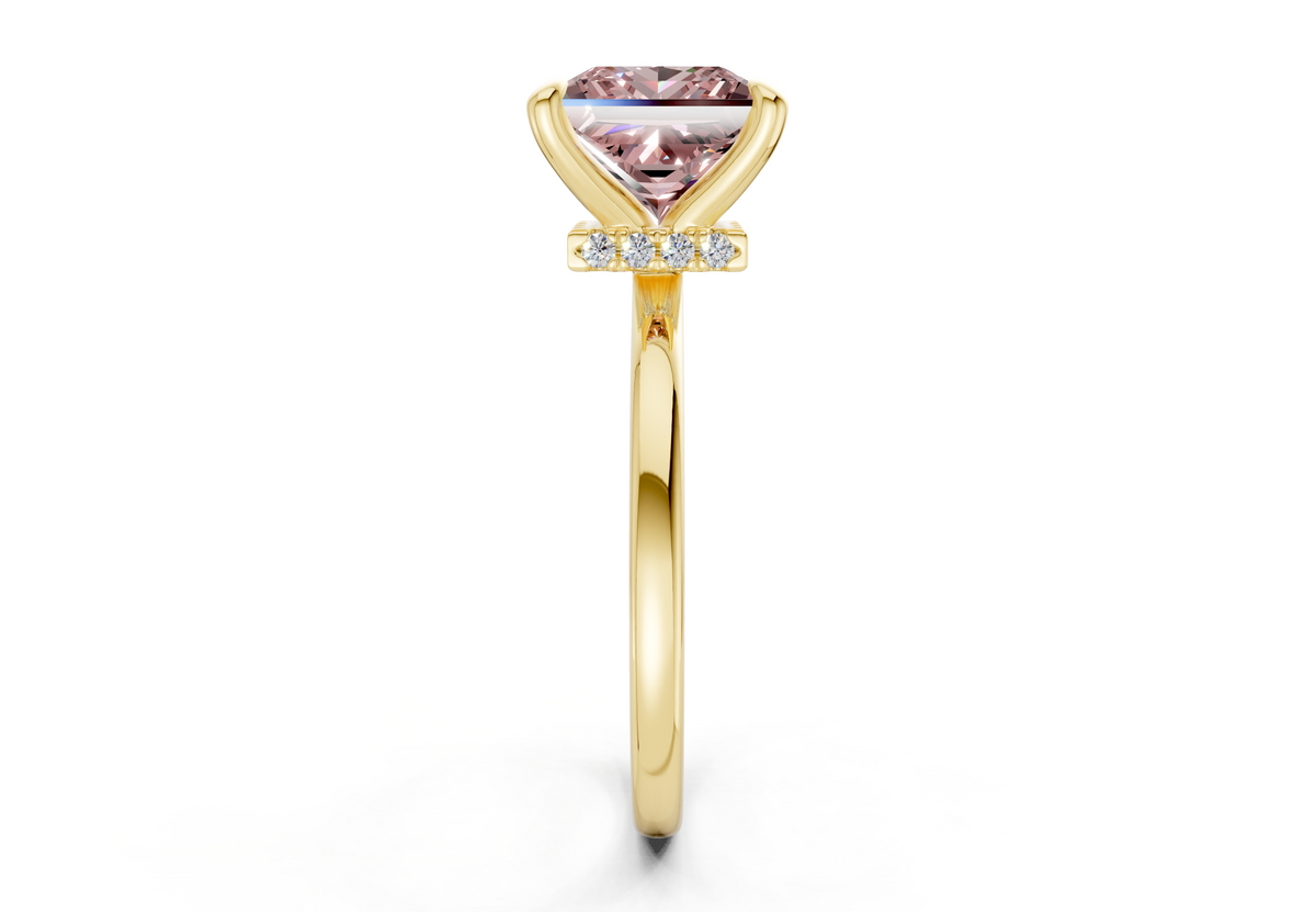 Seraphina Pink Diamond Solitaire Princess Cut 1.8mm Engagement Ring
