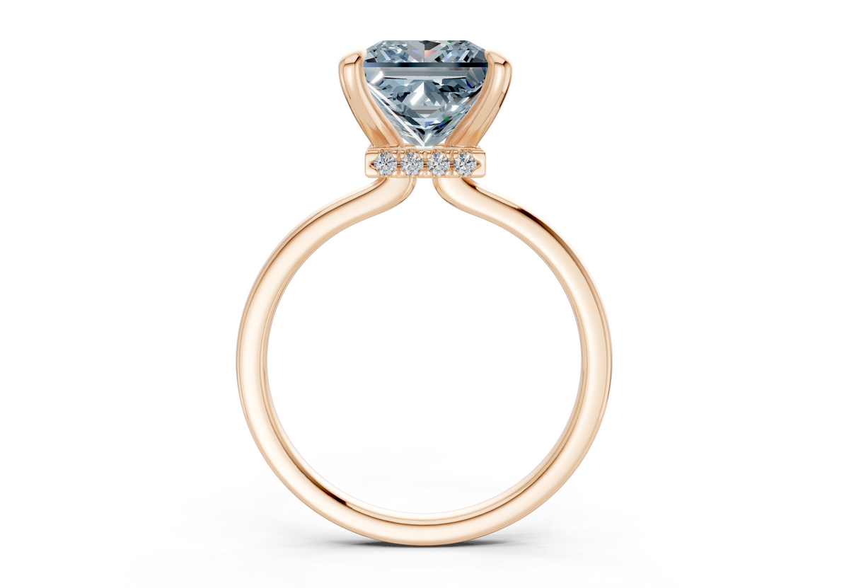 Seraphina Blue Diamond Solitaire Princess Cut 1.8mm Engagement Ring