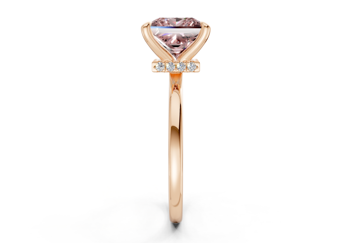 Seraphina Pink Diamond Solitaire Princess Cut 1.8mm Engagement Ring