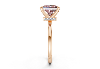 Seraphina Pink Diamond Solitaire Princess Cut 1.8mm Engagement Ring