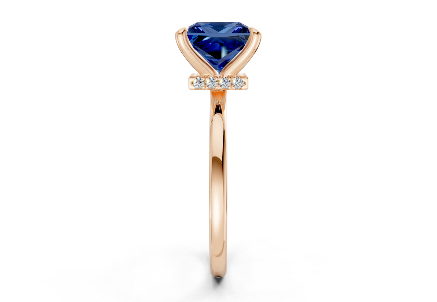 Seraphina Sapphire Gemstone Solitaire Princess Cut 1.8mm Engagement Ring