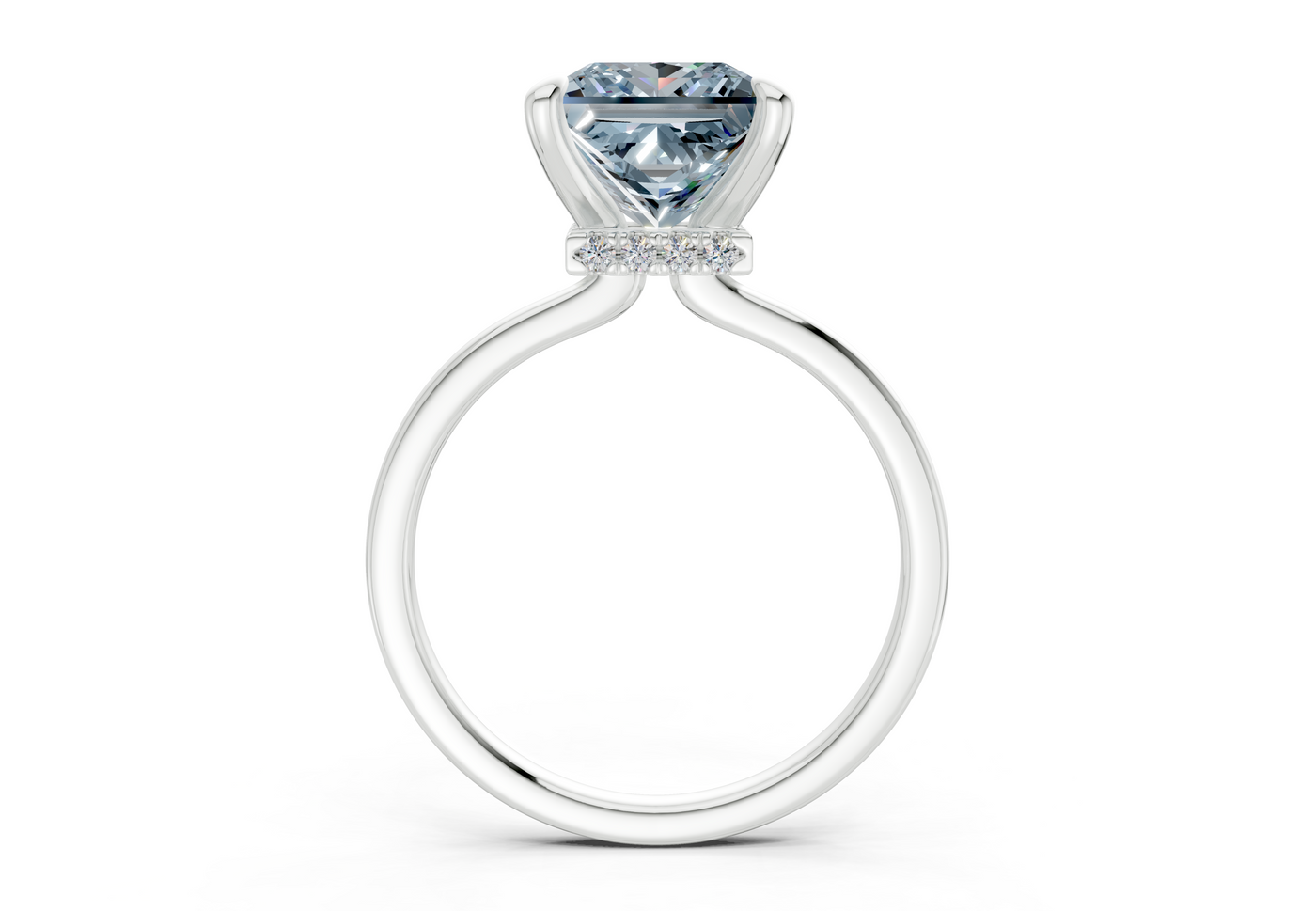 Seraphina Blue Diamond Solitaire Princess Cut 1.8mm Engagement Ring