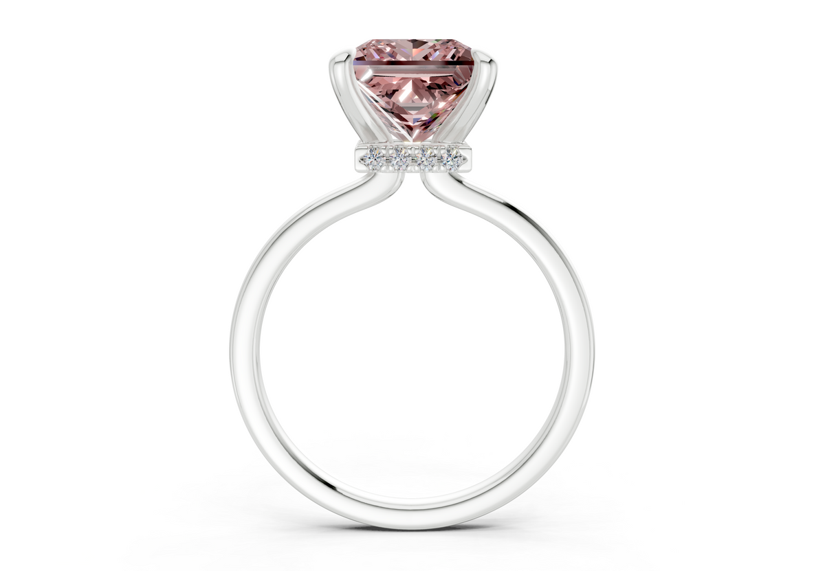 Seraphina Pink Diamond Solitaire Princess Cut 1.8mm Engagement Ring