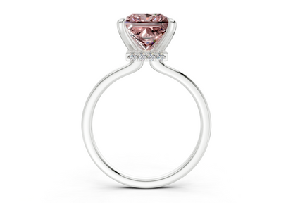 Seraphina Pink Diamond Solitaire Princess Cut 1.8mm Engagement Ring
