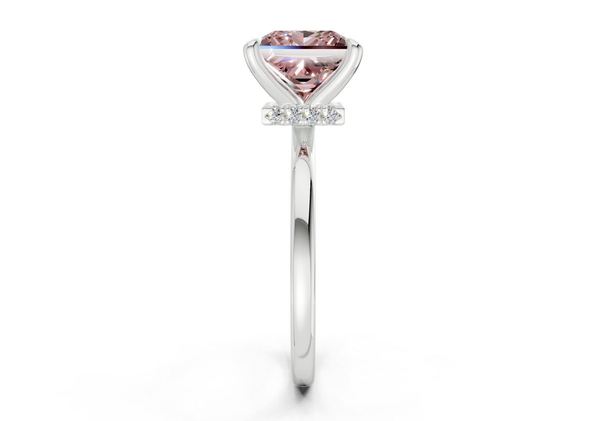 Seraphina Pink Diamond Solitaire Princess Cut 1.8mm Engagement Ring