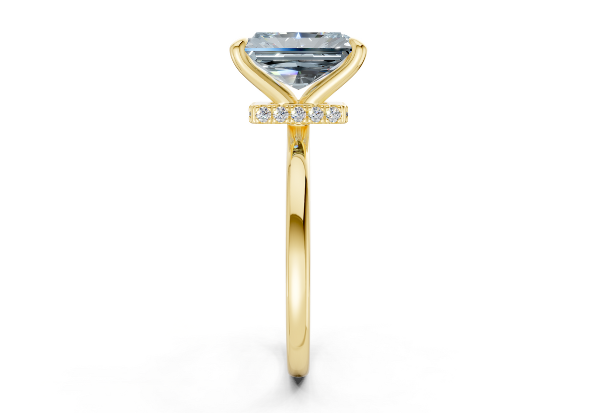 Seraphina Blue Diamond Solitaire Radiant Cut 1.8mm Engagement Ring