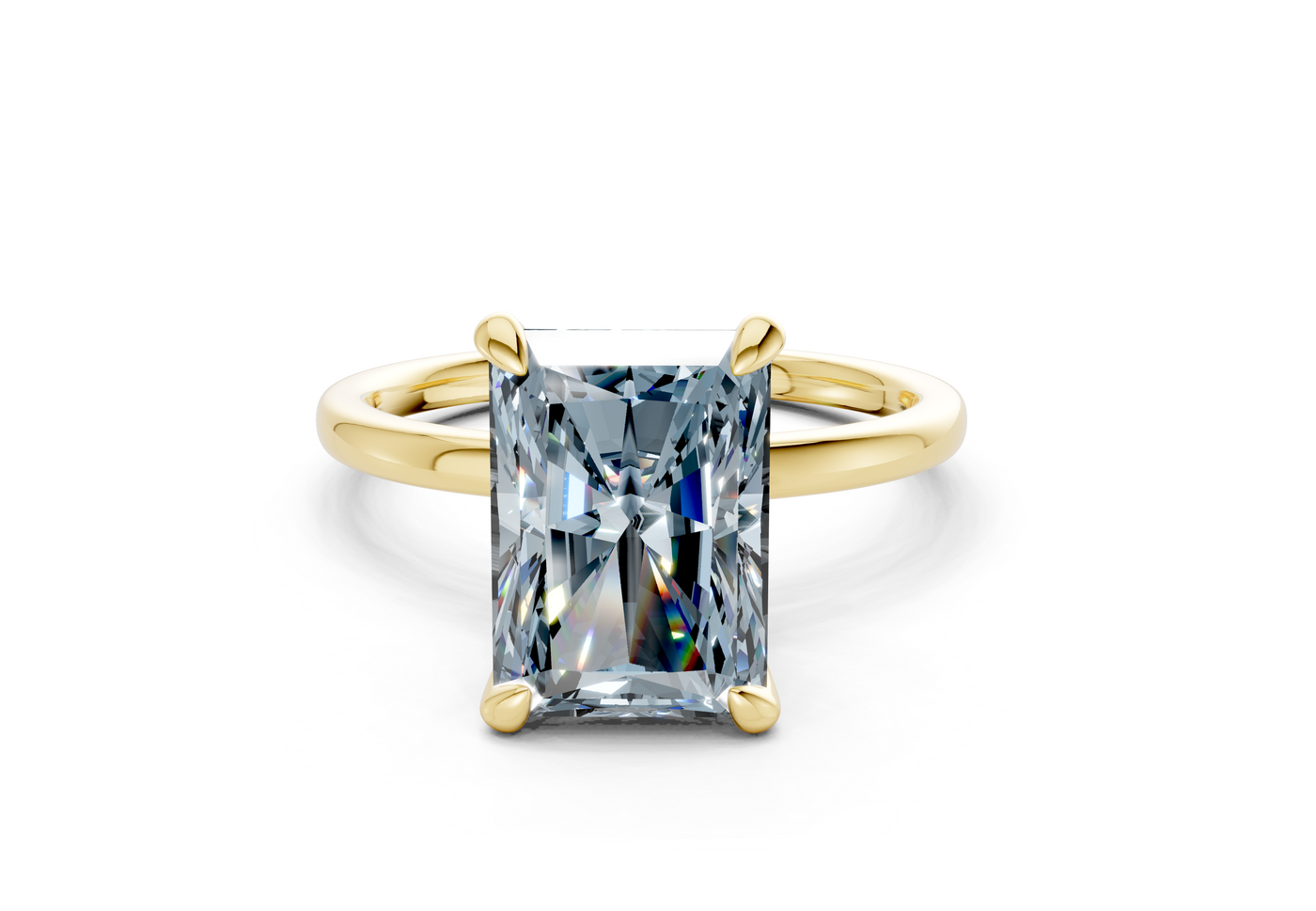Seraphina Blue Diamond Solitaire Radiant Cut 1.8mm Engagement Ring