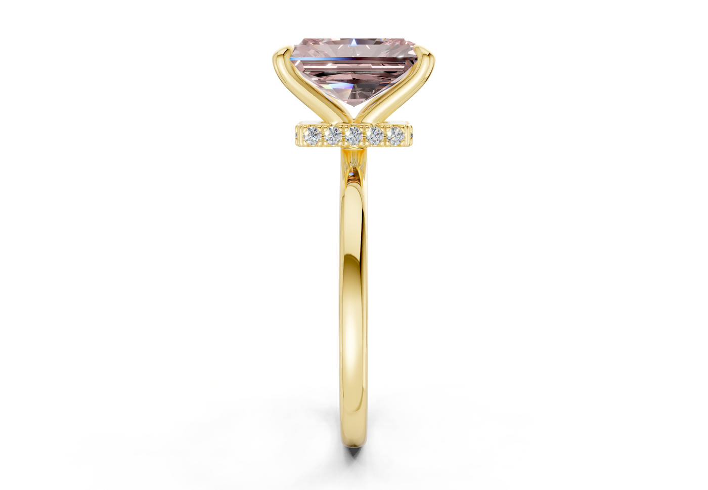 Seraphina Pink Diamond Solitaire Radiant Cut 1.8mm Engagement Ring