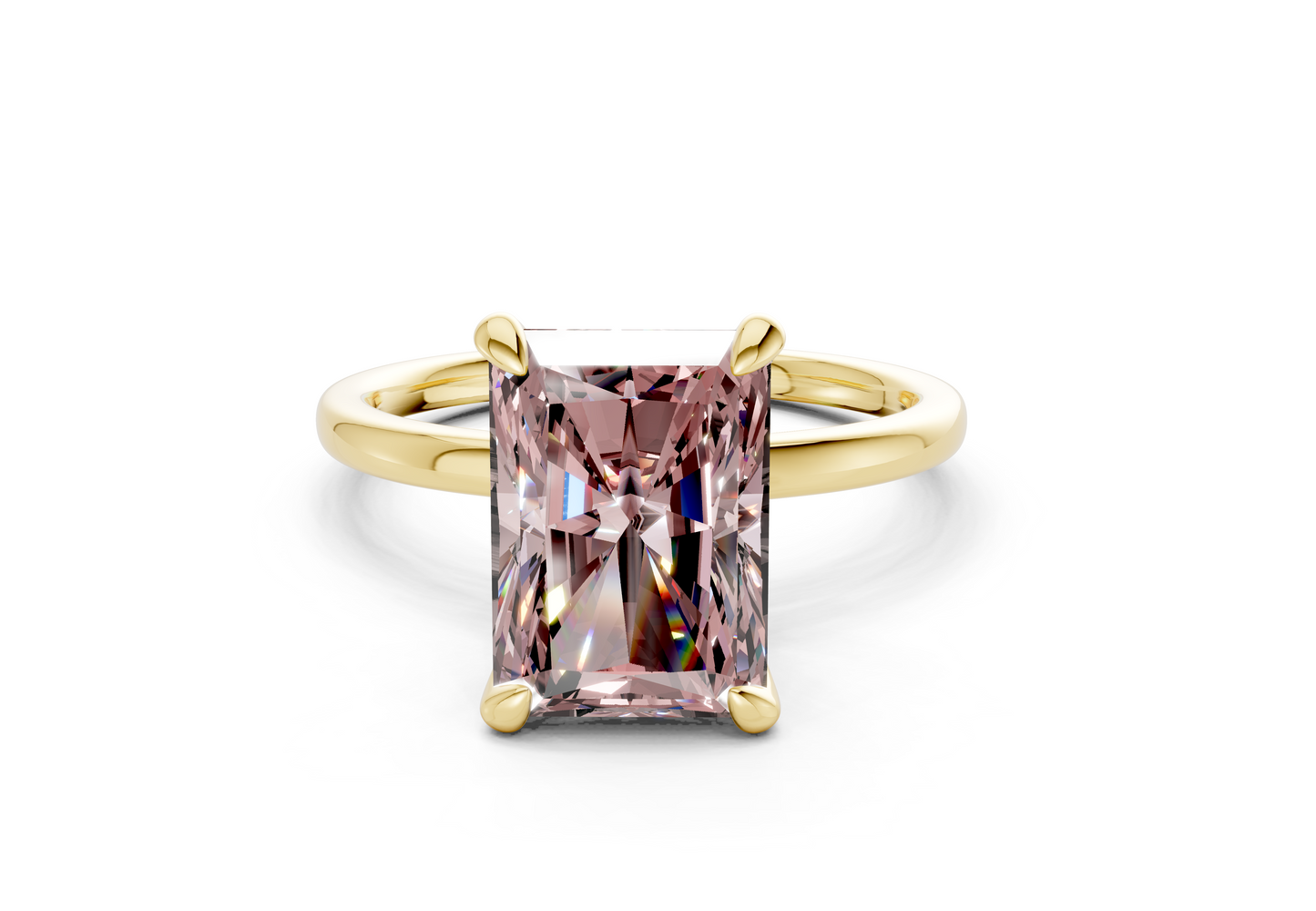 Seraphina Pink Diamond Solitaire Radiant Cut 1.8mm Engagement Ring