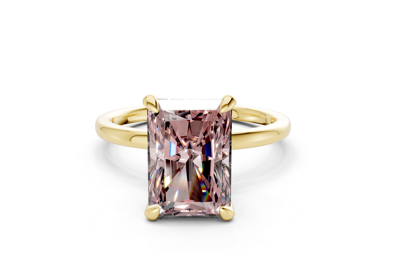 Seraphina Pink Diamond Solitaire Radiant Cut 1.8mm Engagement Ring