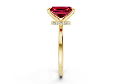 Seraphina Ruby Gemstone Solitaire Radiant Cut 1.8mm Engagement Ring