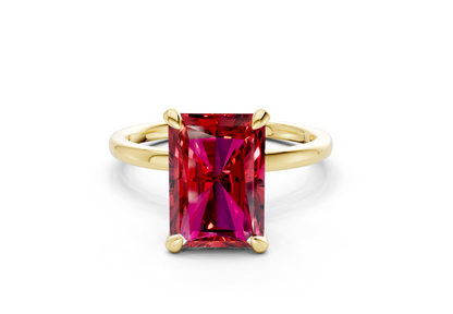 Seraphina Ruby Gemstone Solitaire Radiant Cut 1.8mm Engagement Ring