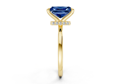 Seraphina Sapphire Gemstone Solitaire Radiant Cut 1.8mm Engagement Ring