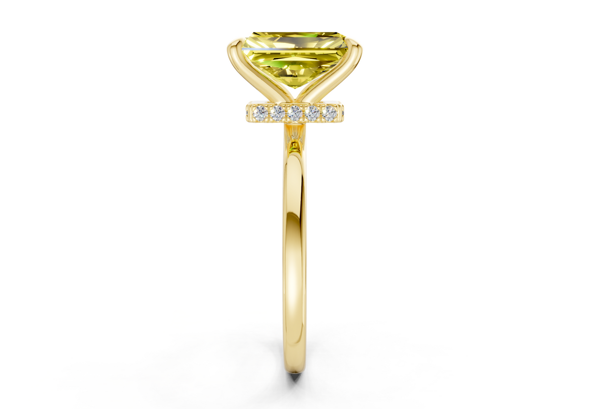 Seraphina Yellow Diamond Solitaire Radiant Cut 1.8mm Engagement Ring