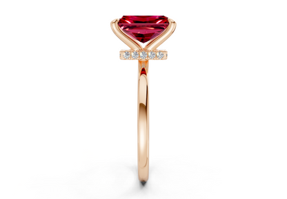 Seraphina Ruby Gemstone Solitaire Radiant Cut 1.8mm Engagement Ring