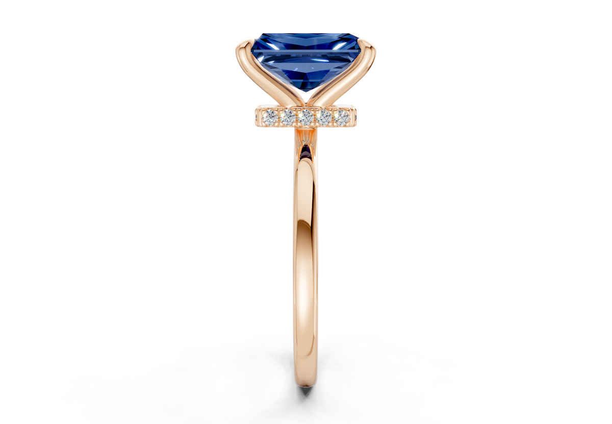 Seraphina Sapphire Gemstone Solitaire Radiant Cut 1.8mm Engagement Ring