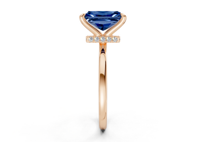 Seraphina Sapphire Gemstone Solitaire Radiant Cut 1.8mm Engagement Ring
