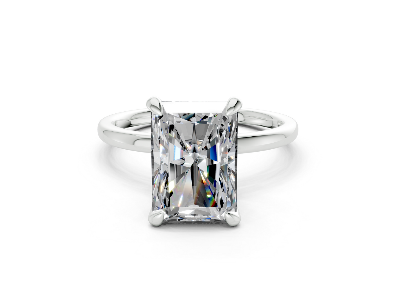 Seraphina Diamond Solitaire Radiant Cut 1.8mm Engagement Ring