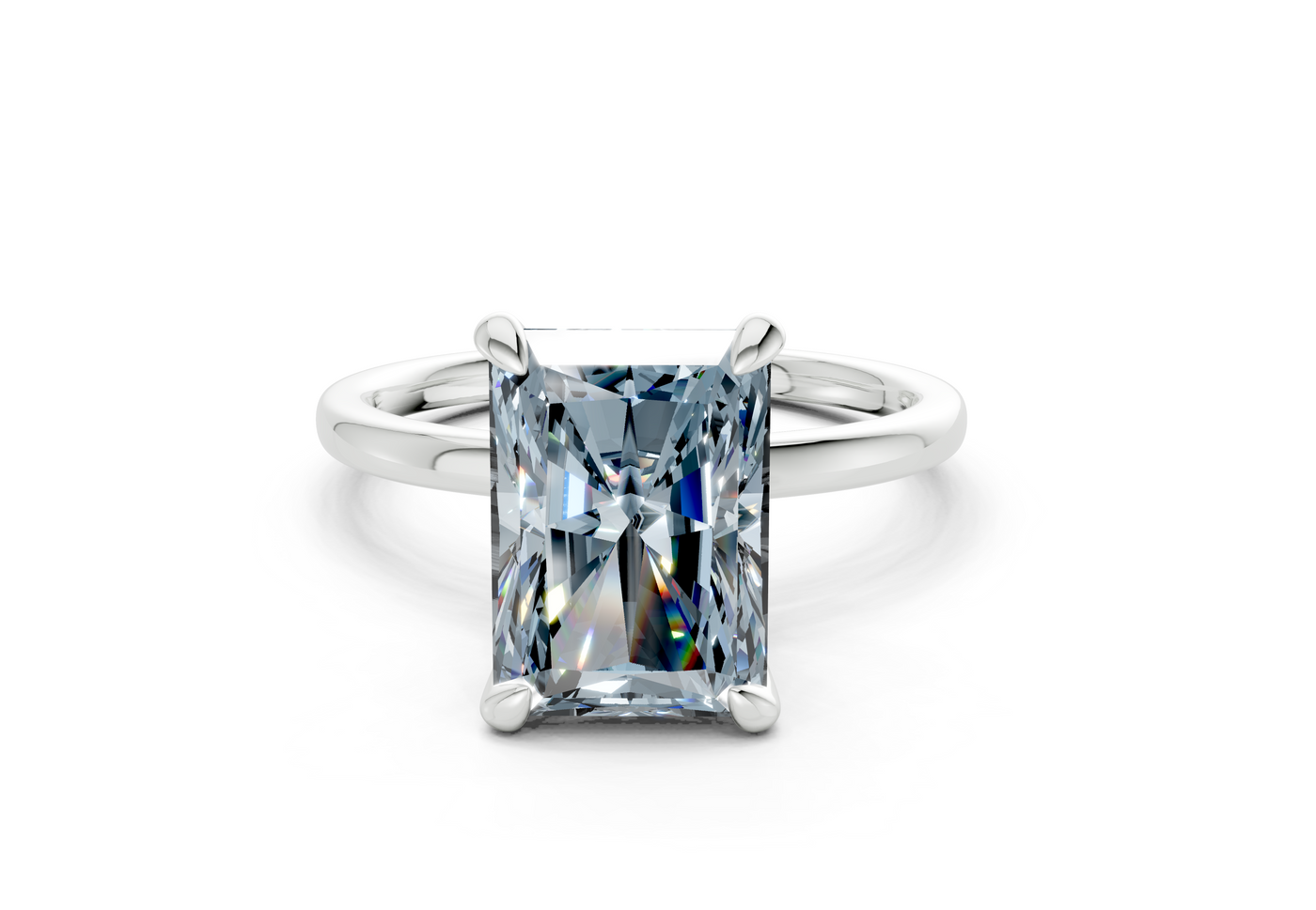 Seraphina Blue Diamond Solitaire Radiant Cut 1.8mm Engagement Ring