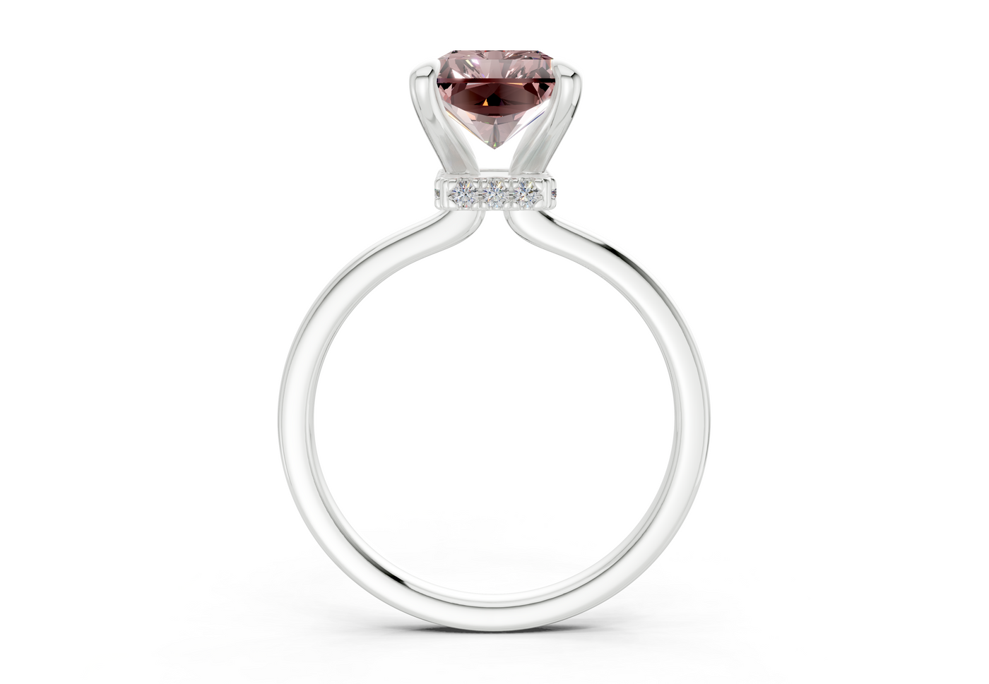 Seraphina Pink Diamond Solitaire Radiant Cut 1.8mm Engagement Ring