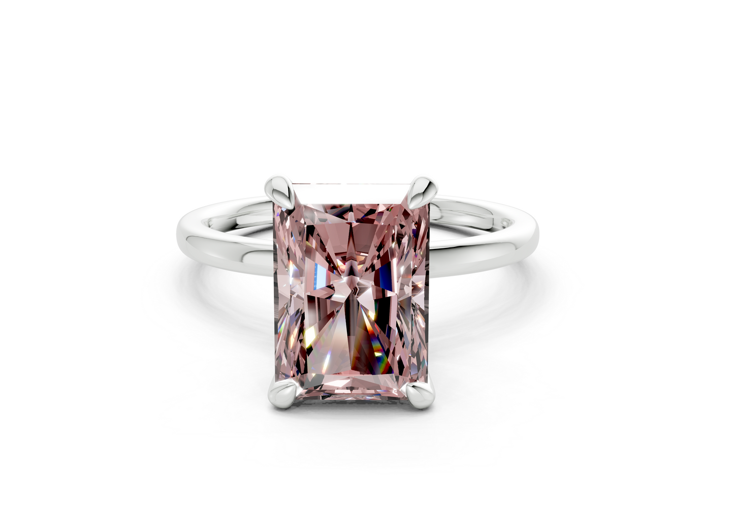 Seraphina Pink Diamond Solitaire Radiant Cut 1.8mm Engagement Ring