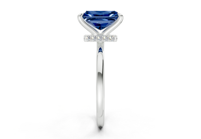 Seraphina Sapphire Gemstone Solitaire Radiant Cut 1.8mm Engagement Ring