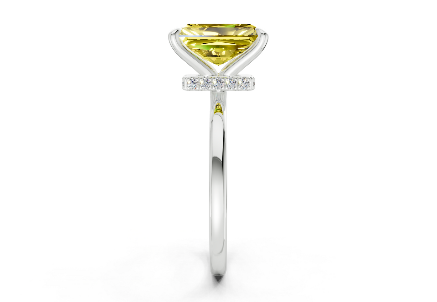 Seraphina Yellow Diamond Solitaire Radiant Cut 1.8mm Engagement Ring