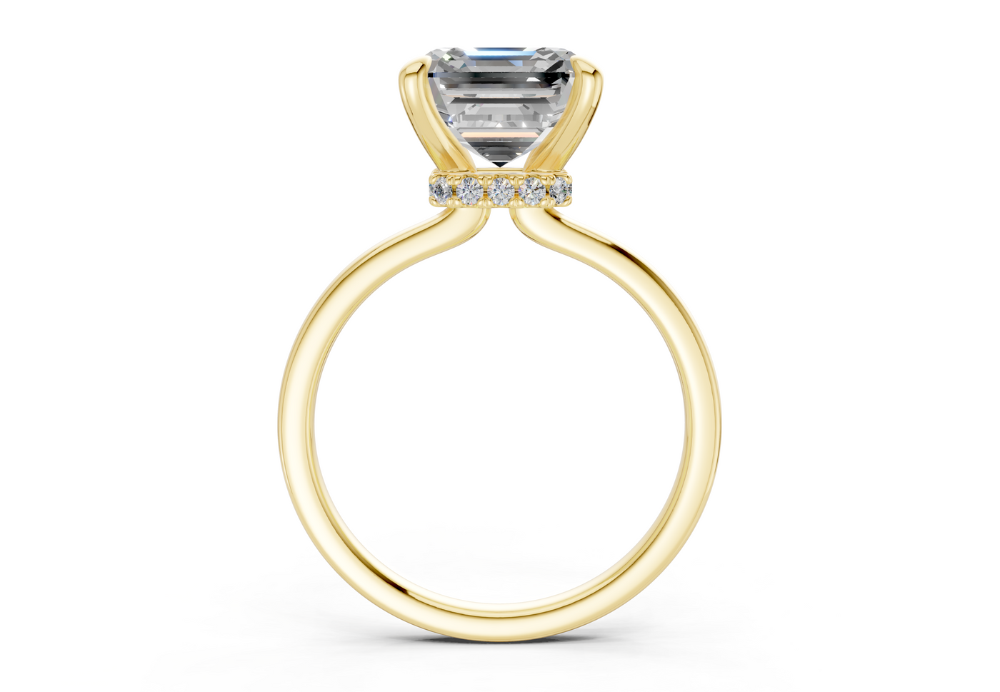 Seraphina Diamond Solitaire Asscher Cut 1.8mm Engagement Ring
