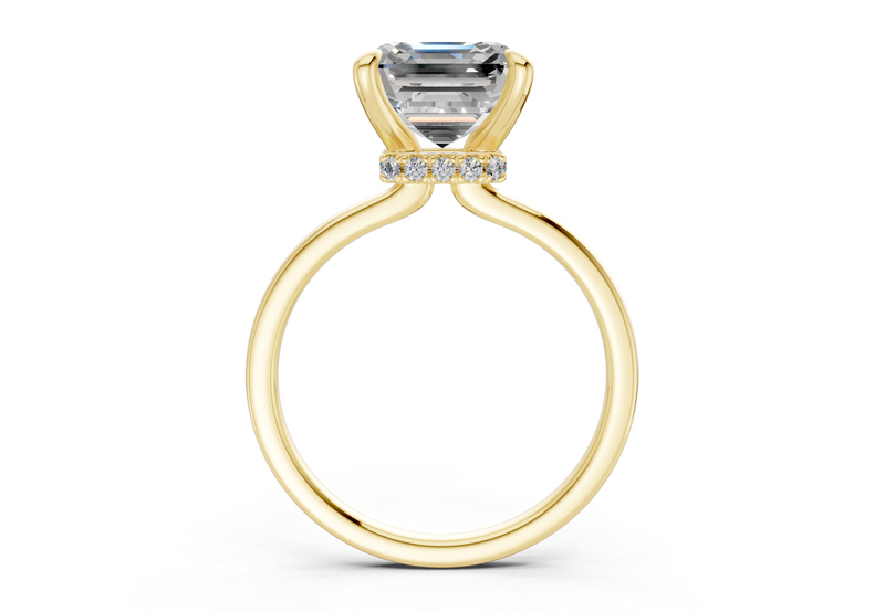 Seraphina Diamond Solitaire Asscher Cut 1.8mm Engagement Ring