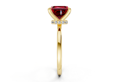 Seraphina Ruby Gemstone Solitaire Asscher Cut 1.8mm Engagement Ring