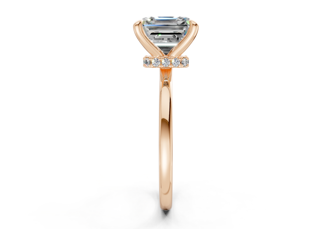 Seraphina Diamond Solitaire Asscher Cut 1.8mm Engagement Ring
