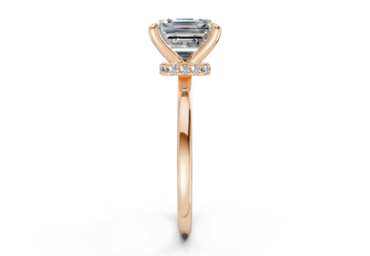 Seraphina Diamond Solitaire Asscher Cut 1.8mm Engagement Ring