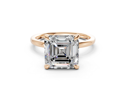 Seraphina Diamond Solitaire Asscher Cut 1.8mm Engagement Ring