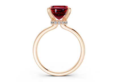 Seraphina Ruby Gemstone Solitaire Asscher Cut 1.8mm Engagement Ring