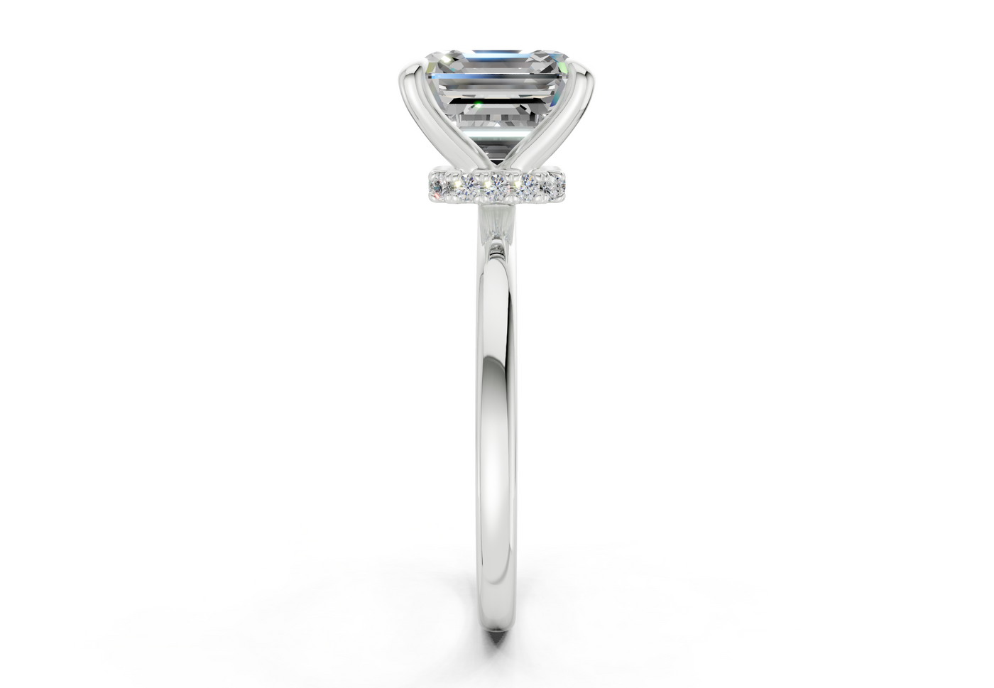 Seraphina Diamond Solitaire Asscher Cut 1.8mm Engagement Ring