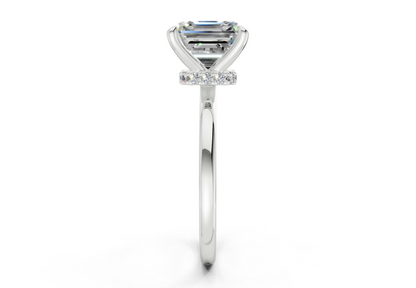Seraphina Diamond Solitaire Asscher Cut 1.8mm Engagement Ring