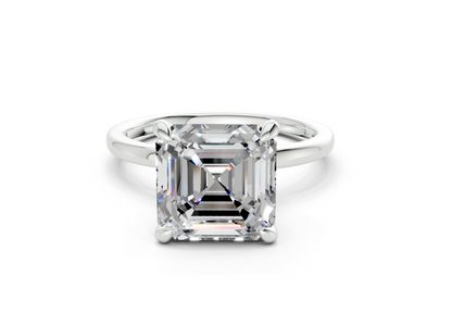 Seraphina Diamond Solitaire Asscher Cut 1.8mm Engagement Ring