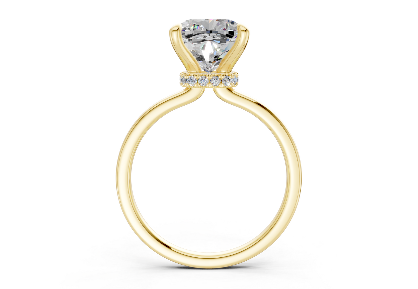 Seraphina Diamond Solitaire Cushion Squareuare Cut 1.8mm Engagement Ring