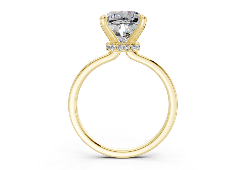 Seraphina Diamond Solitaire Cushion Squareuare Cut 1.8mm Engagement Ring
