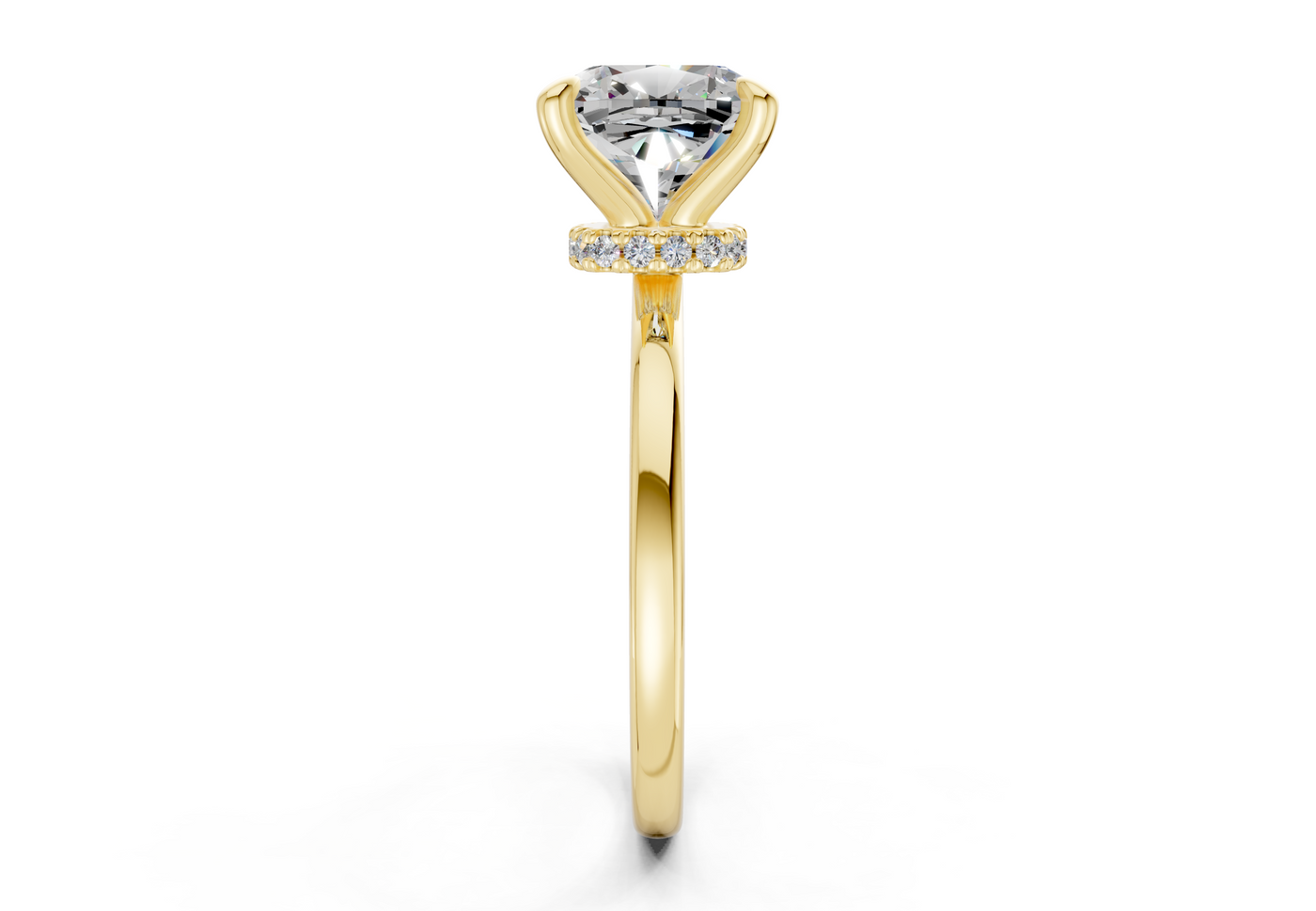 Seraphina Diamond Solitaire Cushion Squareuare Cut 1.8mm Engagement Ring